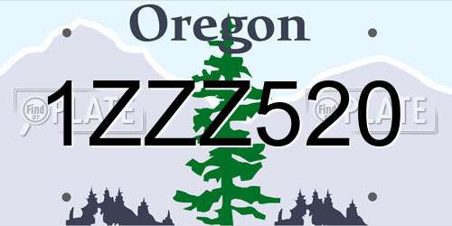 1ZZZ520 Oregon License Plate