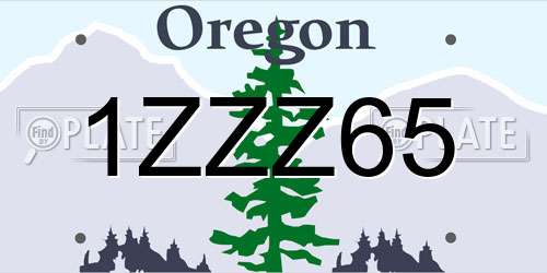 1ZZZ65 Oregon License Plate