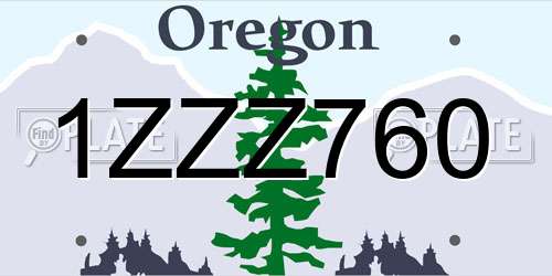 1ZZZ760 Oregon License Plate