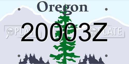 20003Z Oregon License Plate
