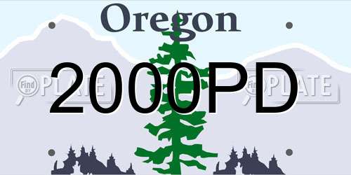 2000PD Oregon License Plate