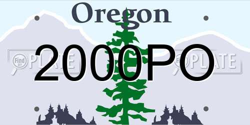 2000PO Oregon License Plate