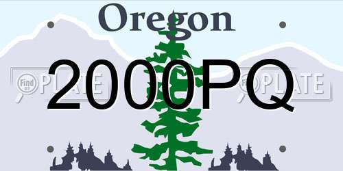 2000PQ Oregon License Plate