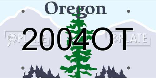 2004OT Oregon License Plate
