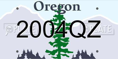 2004QZ Oregon License Plate