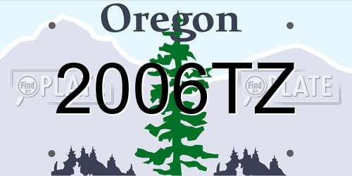2006TZ Oregon License Plate