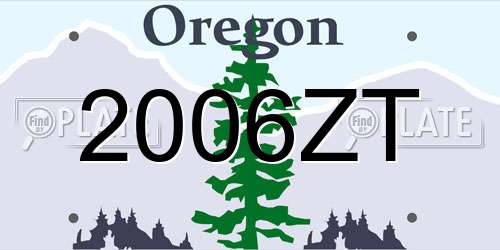 2006ZT Oregon License Plate