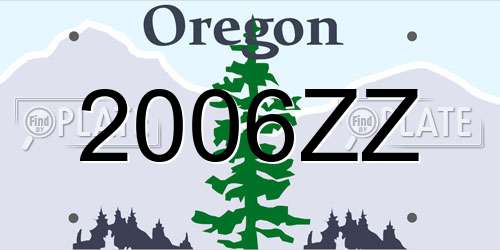2006ZZ Oregon License Plate