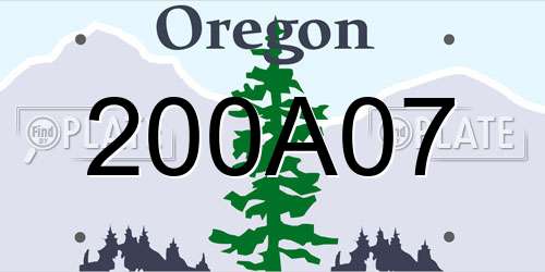 200A07 Oregon License Plate