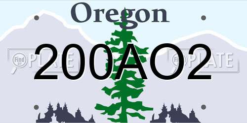 200AO2 Oregon License Plate