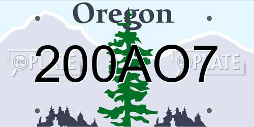 200AO7 Oregon License Plate