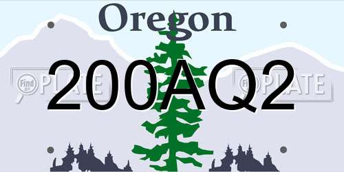 200AQ2 Oregon License Plate