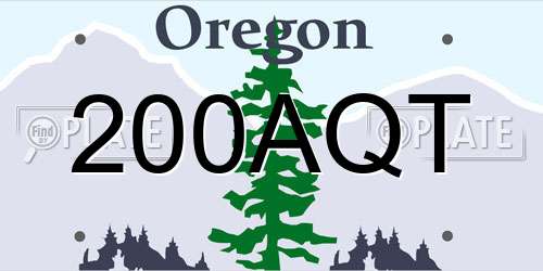 200AQT Oregon License Plate