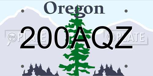 200AQZ Oregon License Plate