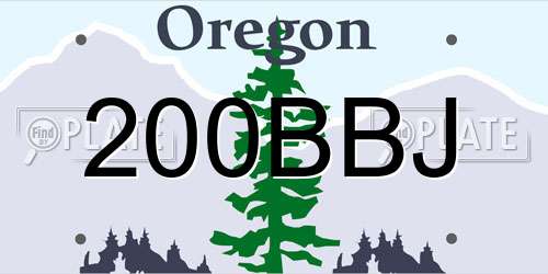 200BBJ Oregon License Plate
