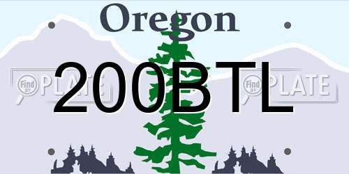 200BTL Oregon License Plate