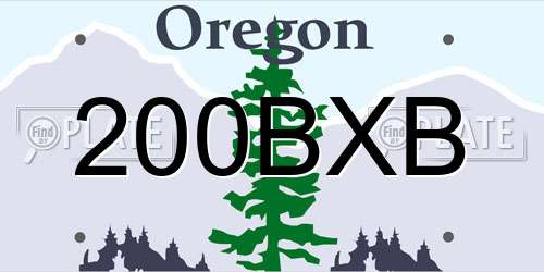 200BXB Oregon License Plate
