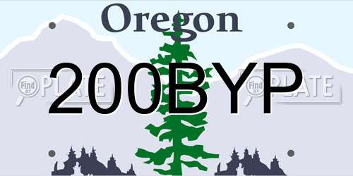 200BYP Oregon License Plate