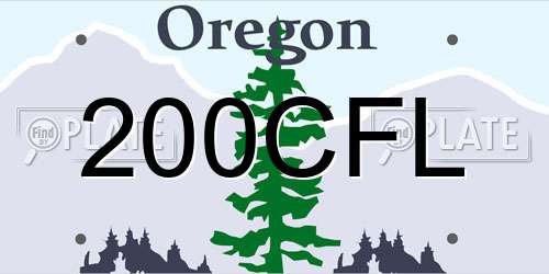 200CFL Oregon License Plate