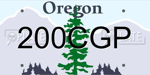 200CGP Oregon License Plate