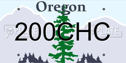 200CHC Oregon License Plate