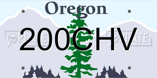 200CHV Oregon License Plate