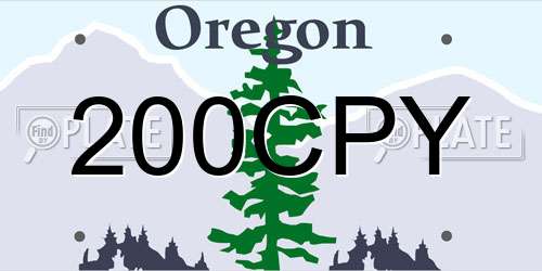 200CPY Oregon License Plate