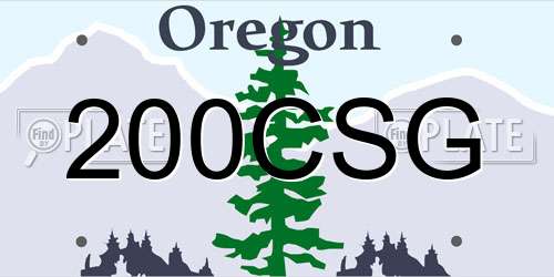 200CSG Oregon License Plate