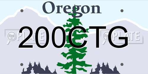 200CTG Oregon License Plate