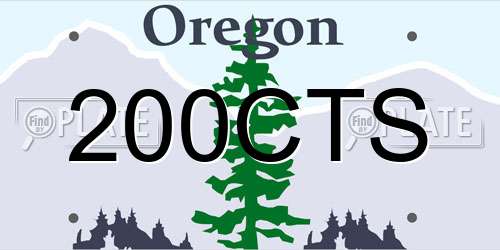 200CTS Oregon License Plate
