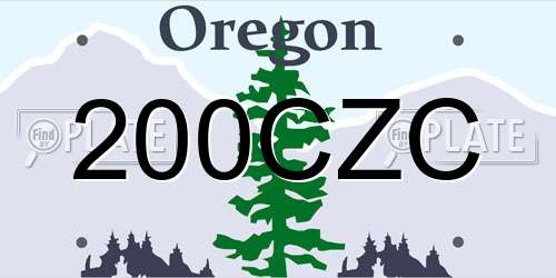 200CZC Oregon License Plate
