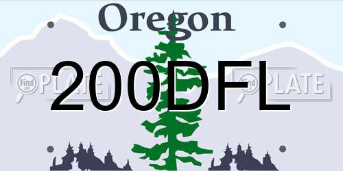200DFL Oregon License Plate