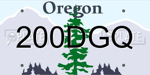 200DGQ Oregon License Plate