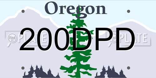200DPD Oregon License Plate