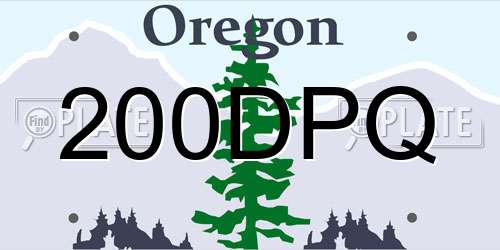 200DPQ Oregon License Plate