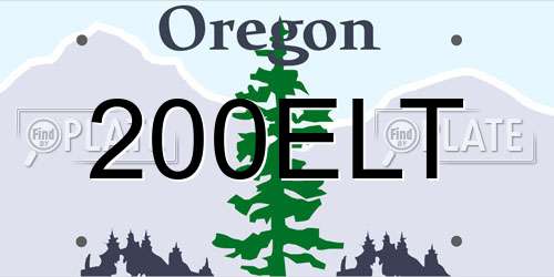 200ELT Oregon License Plate