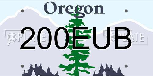 200EUB Oregon License Plate