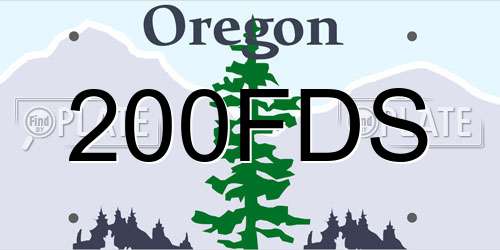 200FDS Oregon License Plate