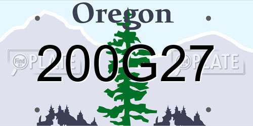 200G27 Oregon License Plate