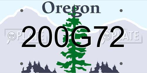 200G72 Oregon License Plate