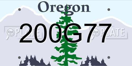 200G77 Oregon License Plate