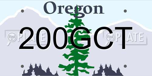 200GCT Oregon License Plate