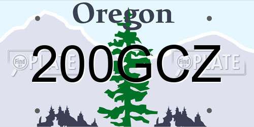 200GCZ Oregon License Plate