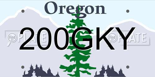 200GKY Oregon License Plate