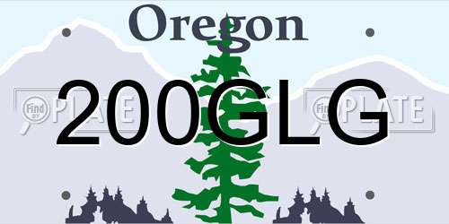 200GLG Oregon License Plate