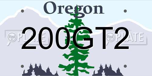200GT2 Oregon License Plate