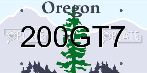 200GT7 Oregon License Plate