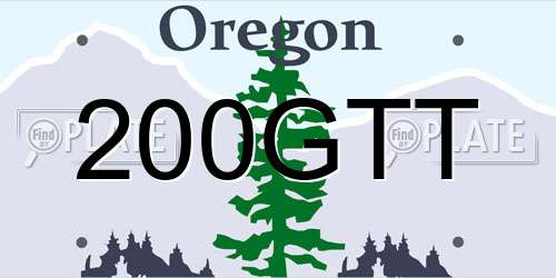 200GTT Oregon License Plate
