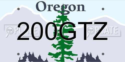 200GTZ Oregon License Plate