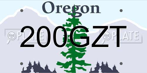 200GZT Oregon License Plate